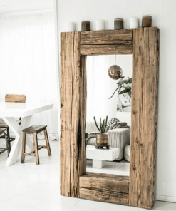 آینه دکوراتیو با قاب چوبی